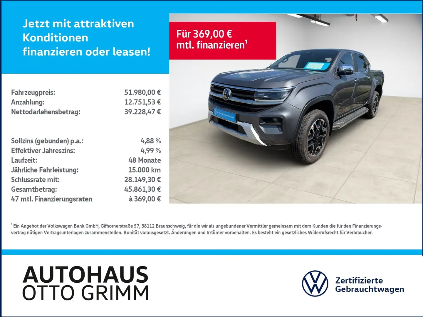 Volkswagen Amarok 3.0 TDI DSG AHK 4M LED-Matrix Grau - 1