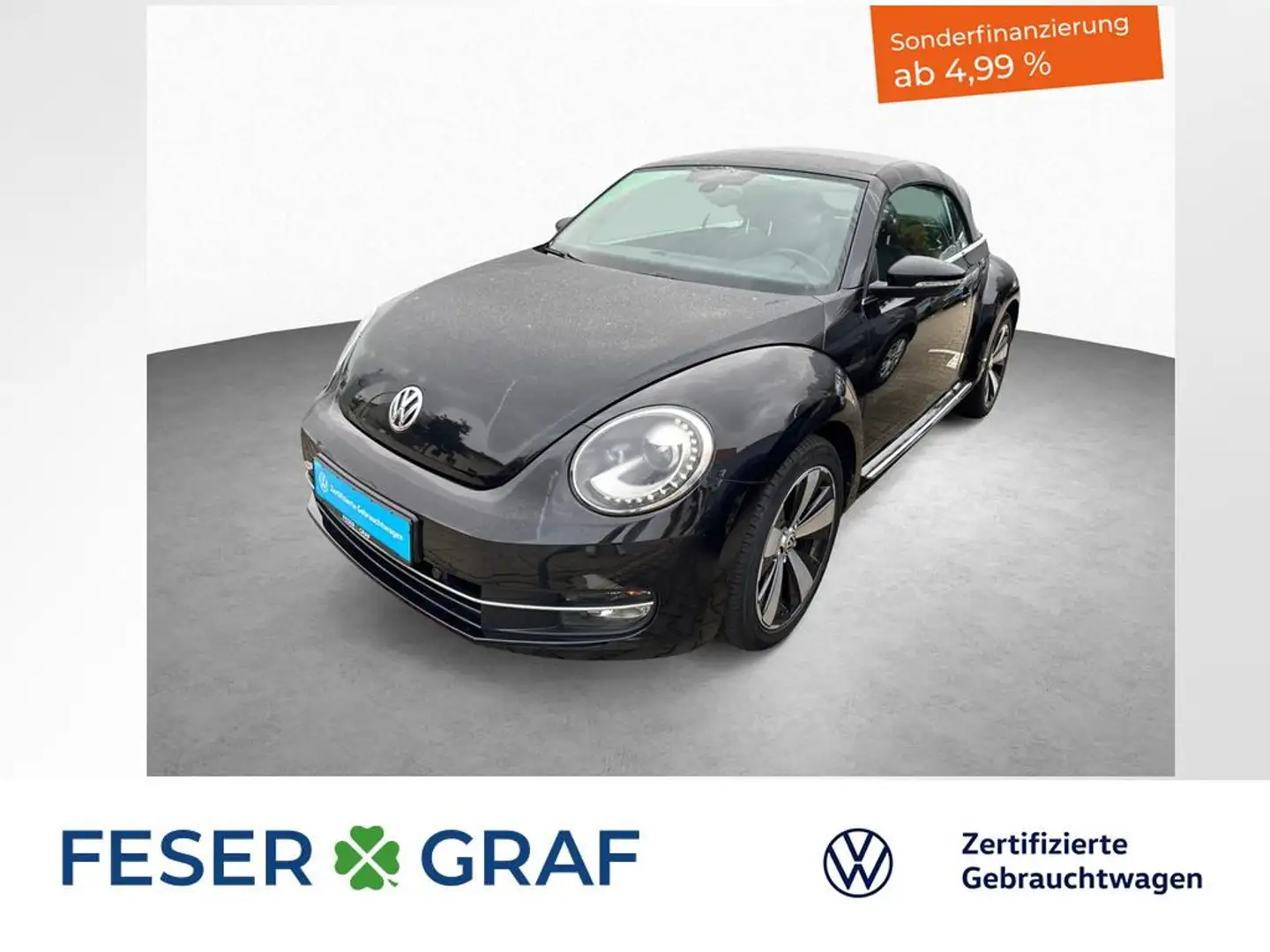 Volkswagen Beetle Cabrio 1.2 TSI 6-GANG NAVI KLIMA Zwart - 1