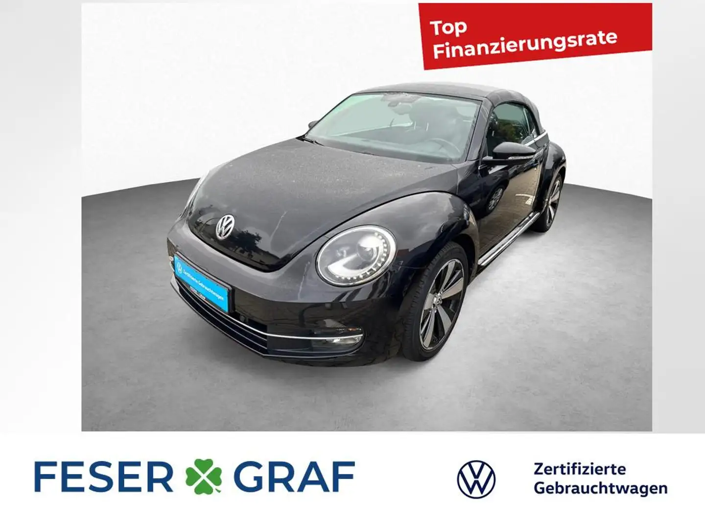 Volkswagen Beetle Cabrio 1.2 TSI 6-GANG NAVI KLIMA Zwart - 1