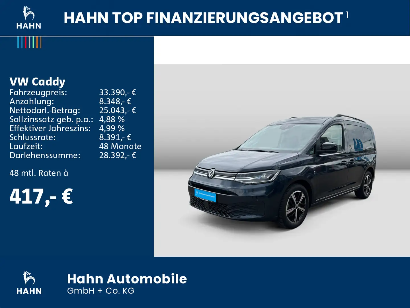 Volkswagen Caddy DARK LABEL 1,5TSI 84kW AHK STANDHZ NAVI Blau - 2