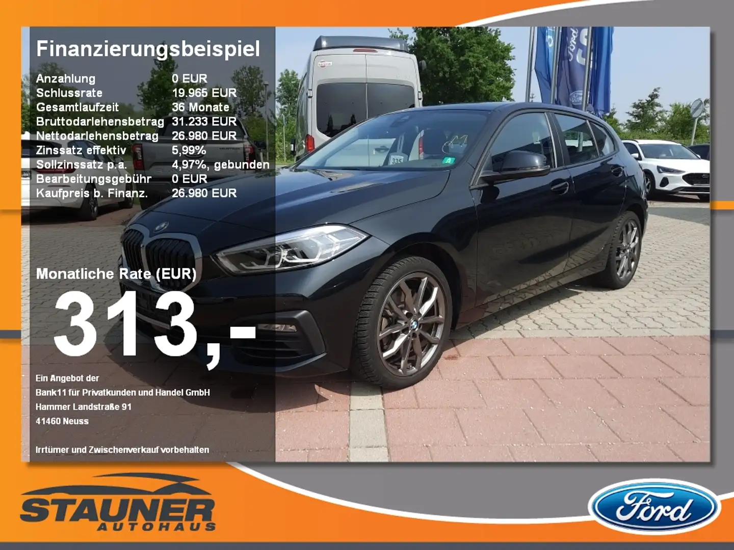 BMW 120 i Advantage Lenkradheiz/LED/Navi/SHZ/18Zoll Schwarz - 1