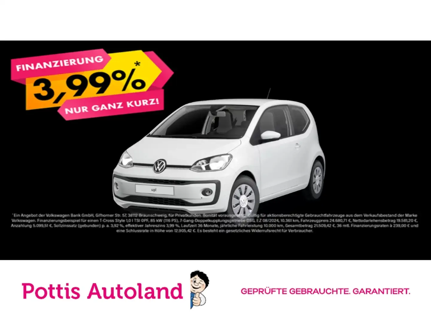 Volkswagen up! 1.0 MPI MOVE UP! KLIMA SITZHZG DAB+ Blanc - 1