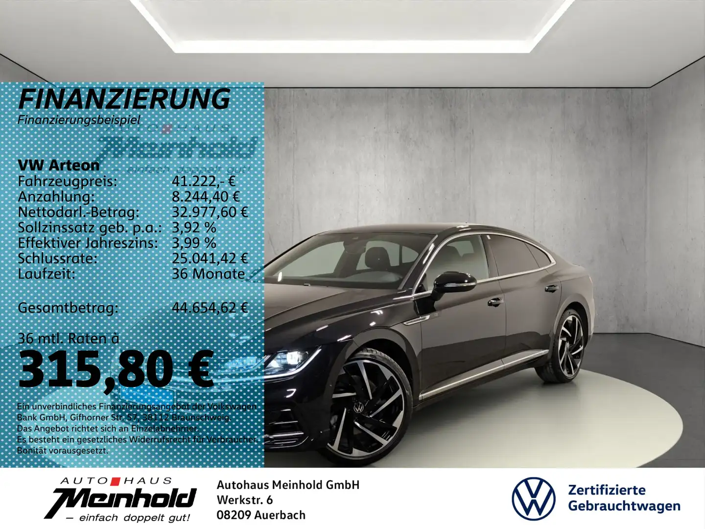 Volkswagen Arteon 2.0 TSI DSG 4M R-Line, AHK, 20", Standh., Schwarz - 1