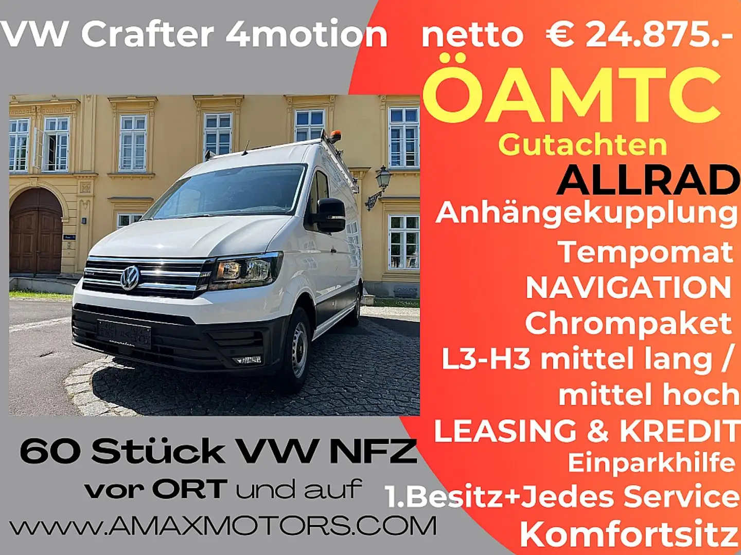 Volkswagen Crafter Crafter 30 Kasten MR L3H3 2,0-I-TDI 4Motion , Ö... Weiß - 1