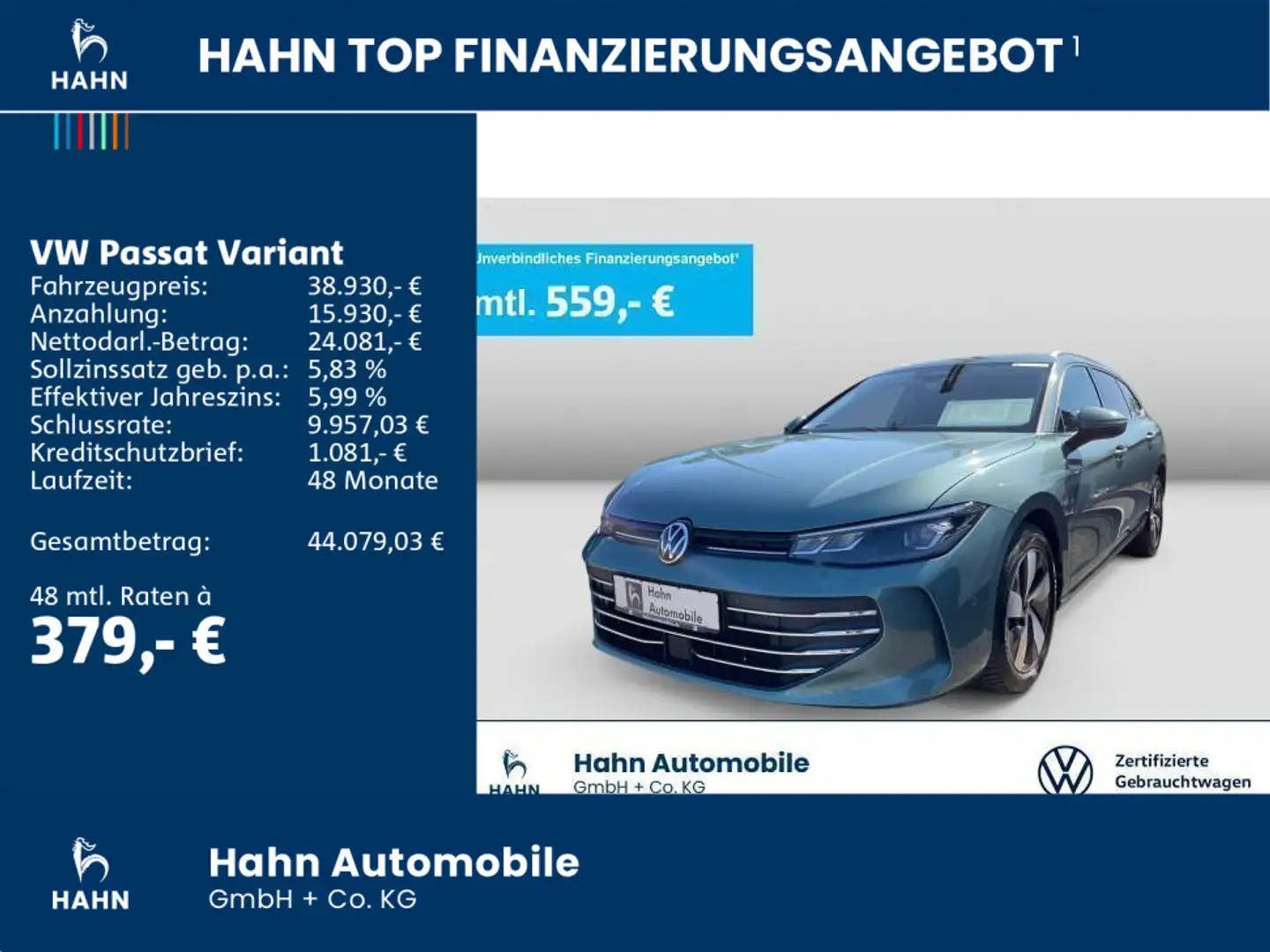 Volkswagen Passat Variant 1.5 TSI DSG Business DCC Standhzg Grün - 2