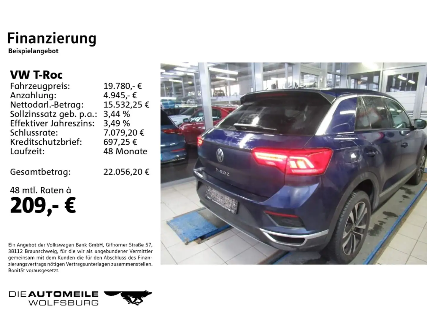Volkswagen T-Roc 1.5 TSI United Standhzg/AHK/App-Connect Blau - 2