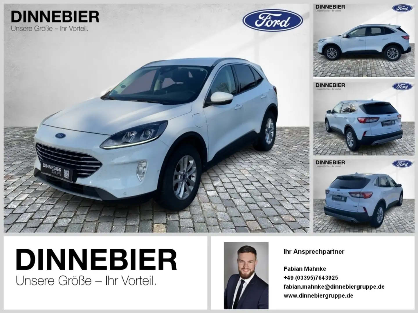 Ford Kuga TITANIUM 2.5 PHEV 225PS C FFKN SpurH SHZ Blanc - 1