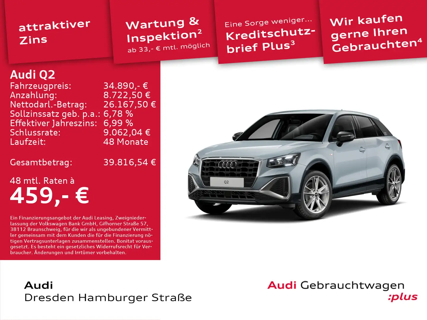 Audi Q2 S line 35 TFSI 110(150) kW(PS) S tronic Grau - 1