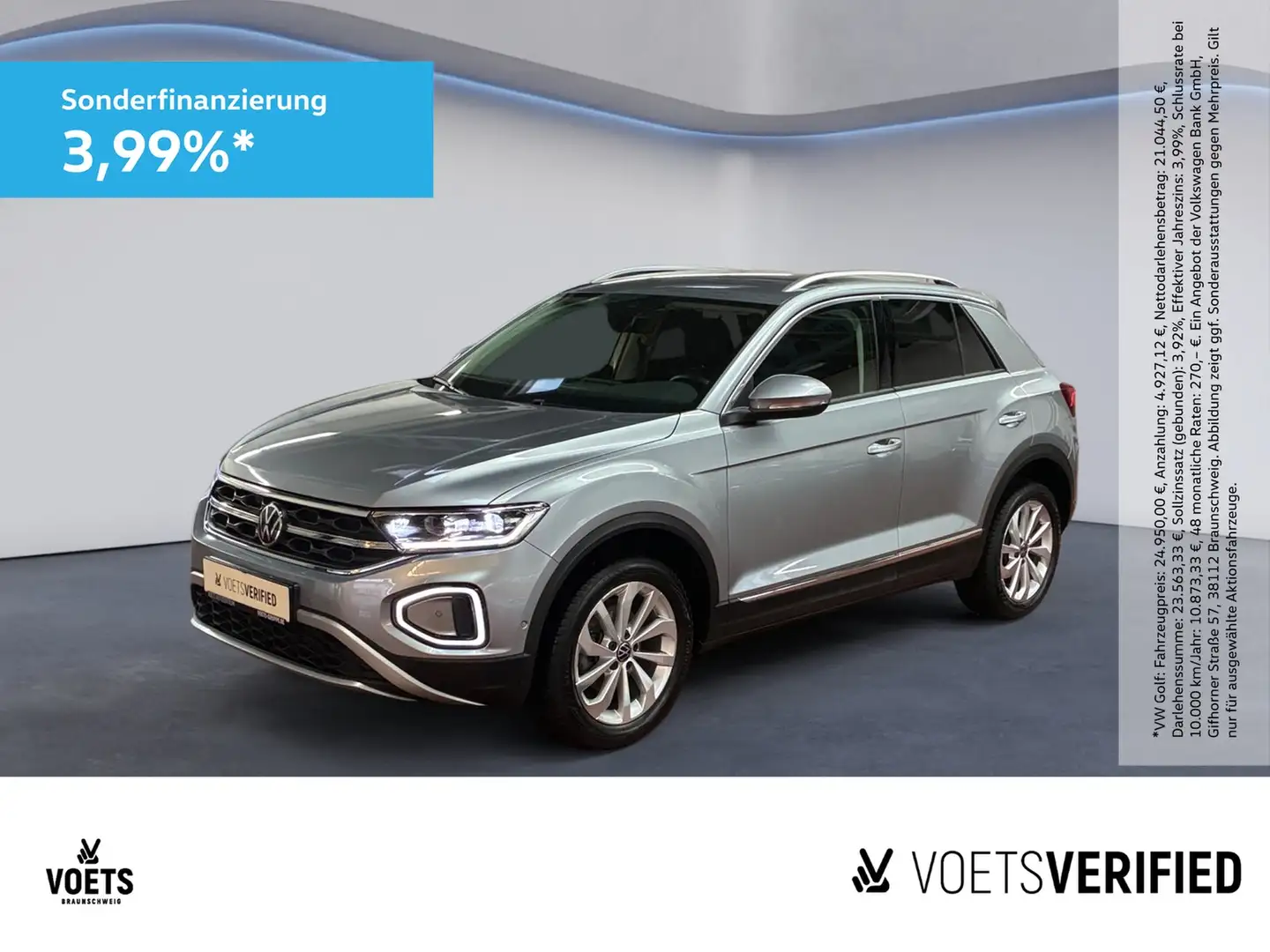 Volkswagen T-Roc Style 1.5 TSI DSG AHK+RearView+NAVI Silber - 1