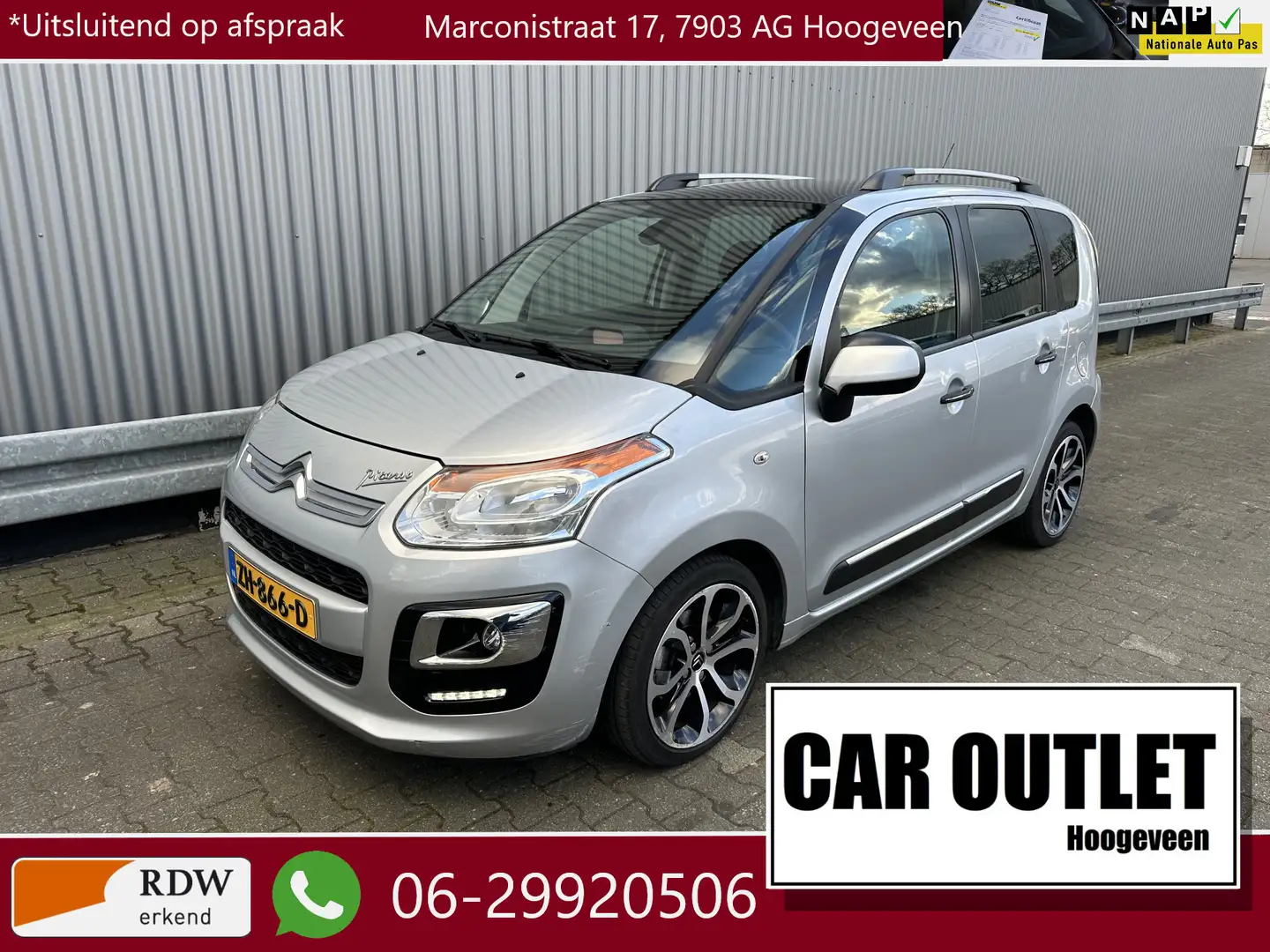 Citroen C3 Picasso 1.2 PureTech Exclusive 123Dkm Pano Airco LM --Inru Grijs - 1