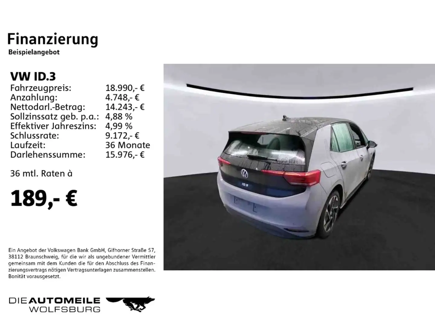 Volkswagen ID.3 Pure Performance LED/PDC/App-Connect Grau - 2