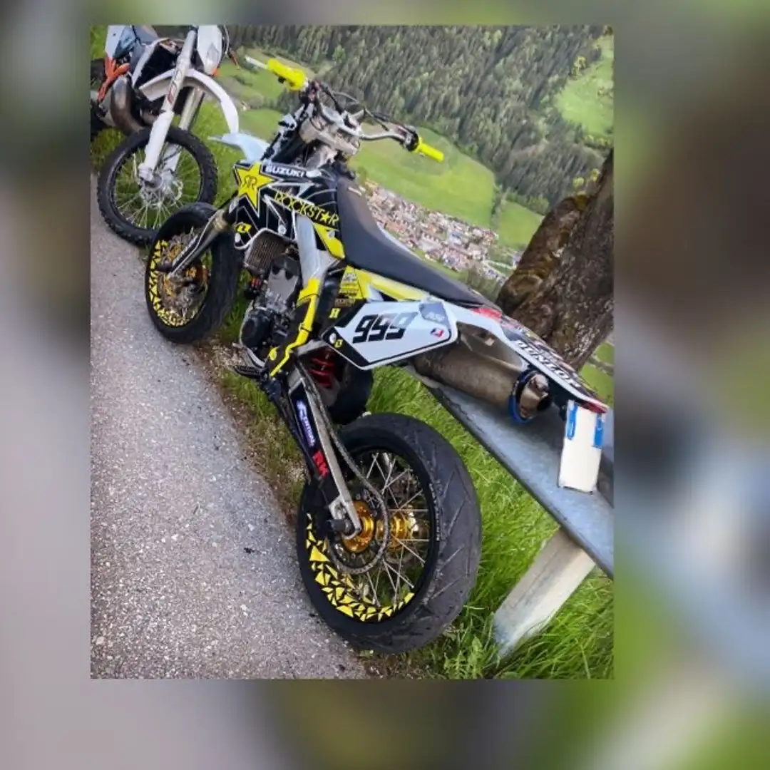 Suzuki RMZ 250 3x plastics Enduro+Supermotofelgen leo vince White - 1