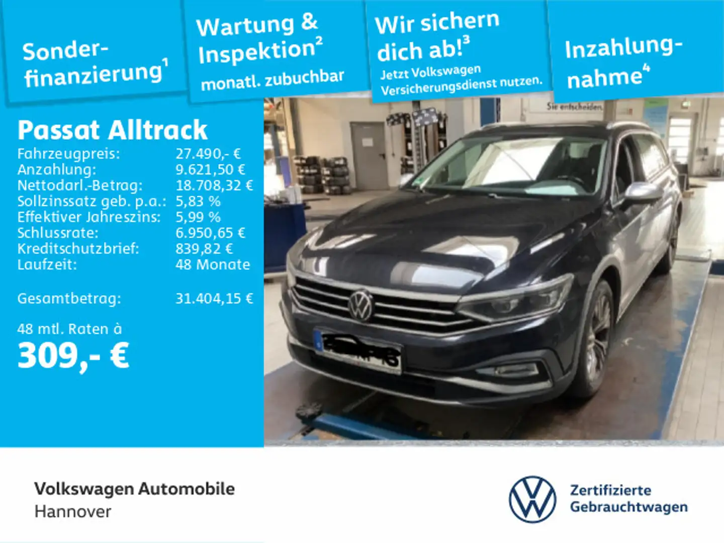 Volkswagen Passat Alltrack Passat Variant Alltrack 2.0 TDI DSG AHK ACC DigC Schwarz - 1