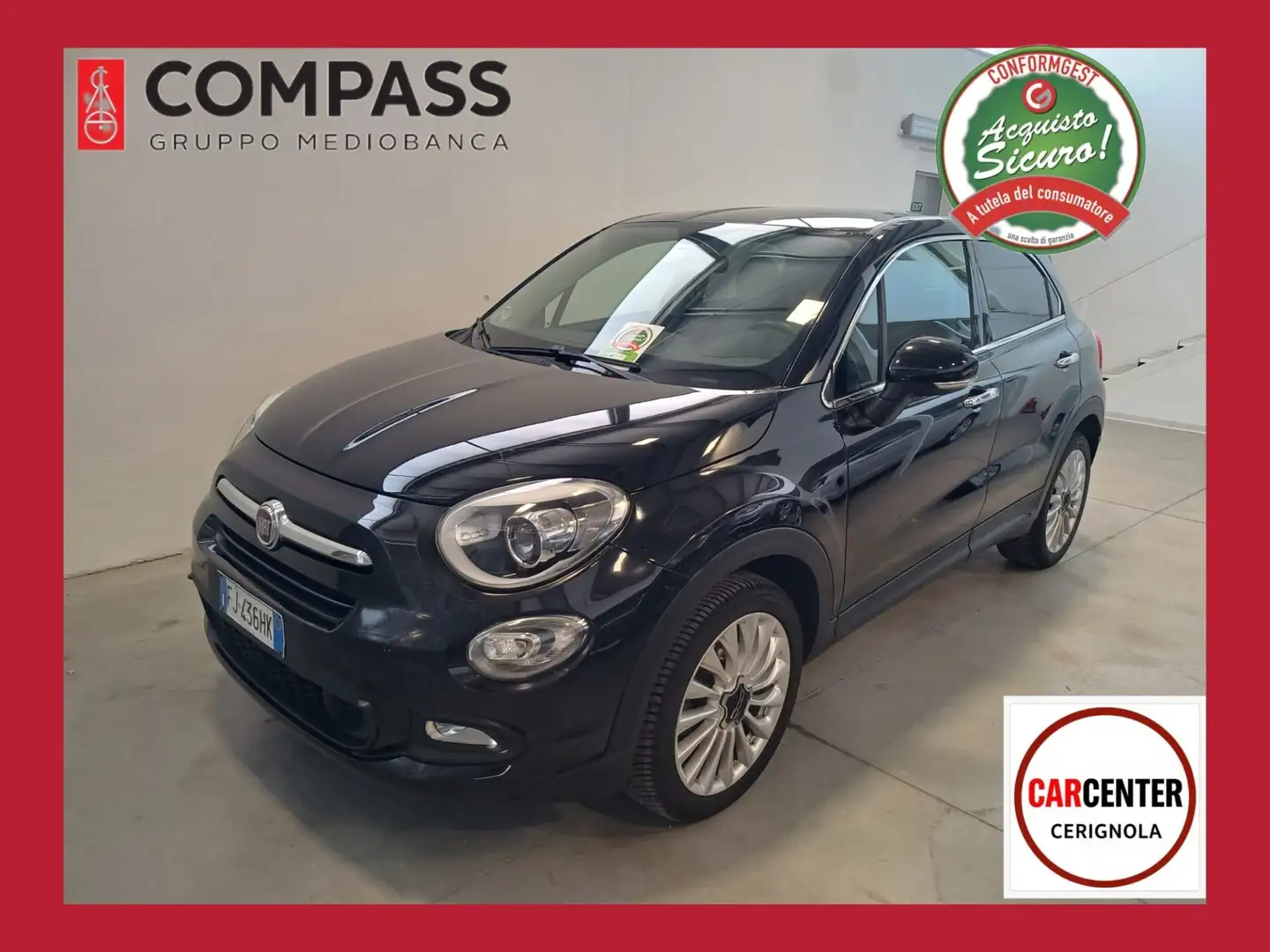 Fiat 500X 1.6 MultiJet 120 CV Lounge PELLE/FARI LED Nero - 1