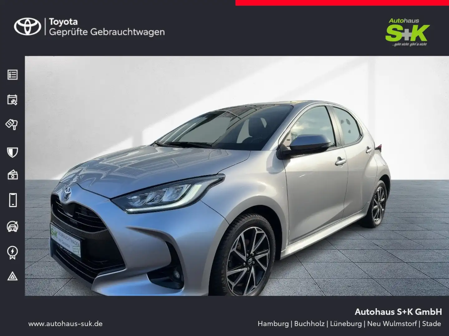 Toyota Yaris 1,5-l 125 PS+Spurhalteassitent+keyless-Go Silber - 1
