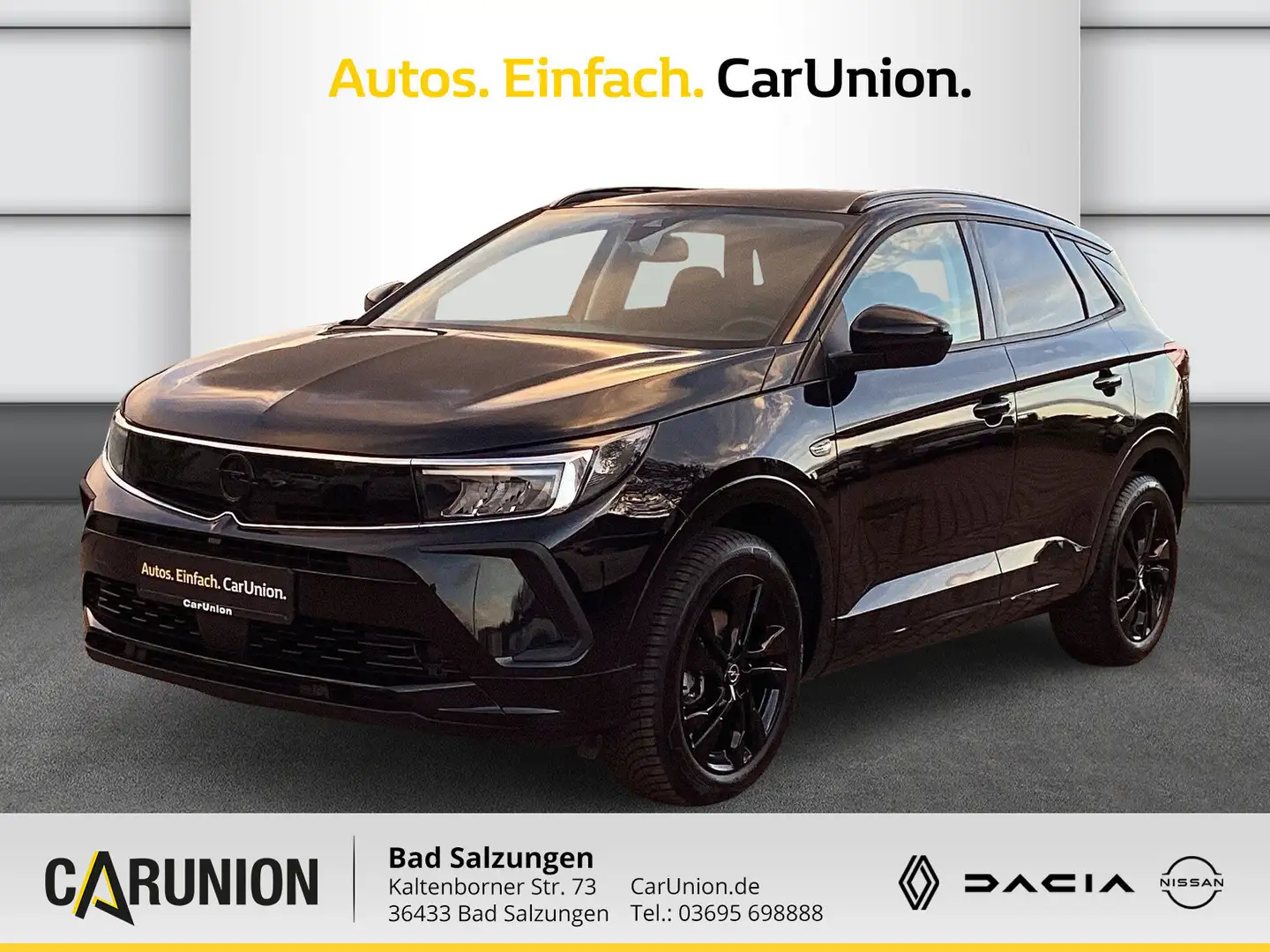 Opel Grandland X 1.2 DI GS Line Schwarz - 1