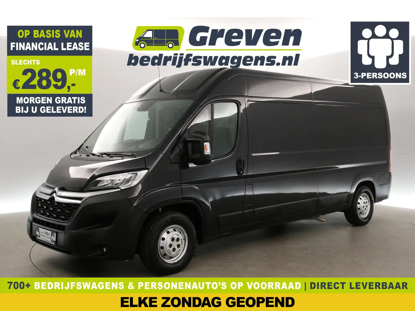 Citroen Jumper 35 2.2 BlueHDi L3H2 141PK Airco Luchtvering Camera Zwart - 1