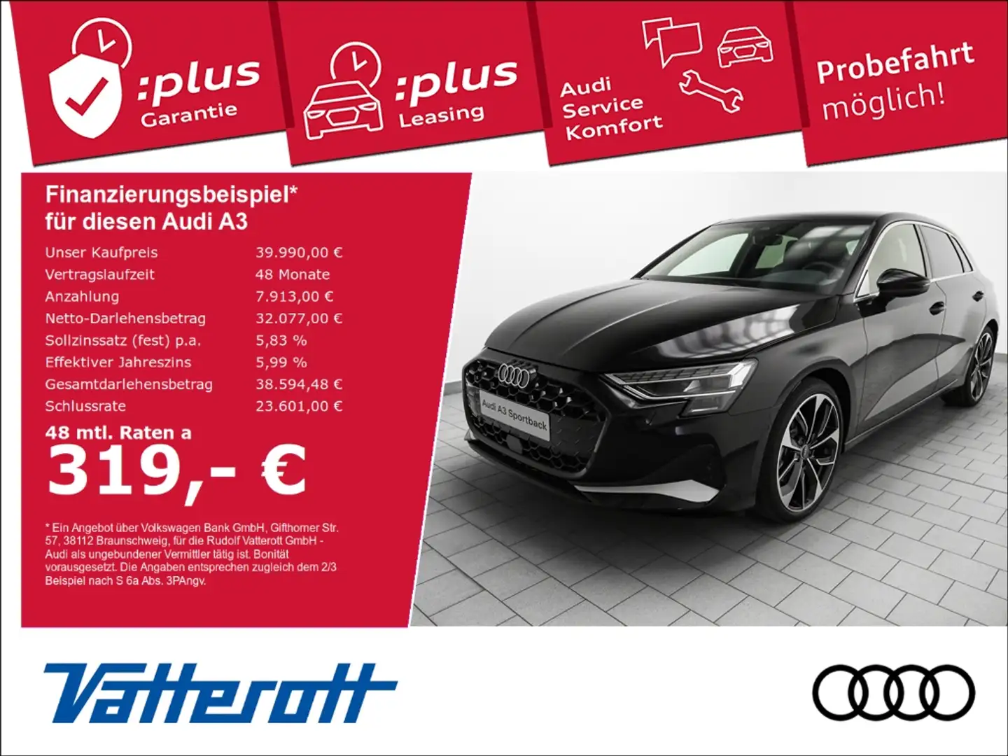 Audi A3 Sportback advanced 35 TFSI Mod25 Matrix ACC Navi Schwarz - 1