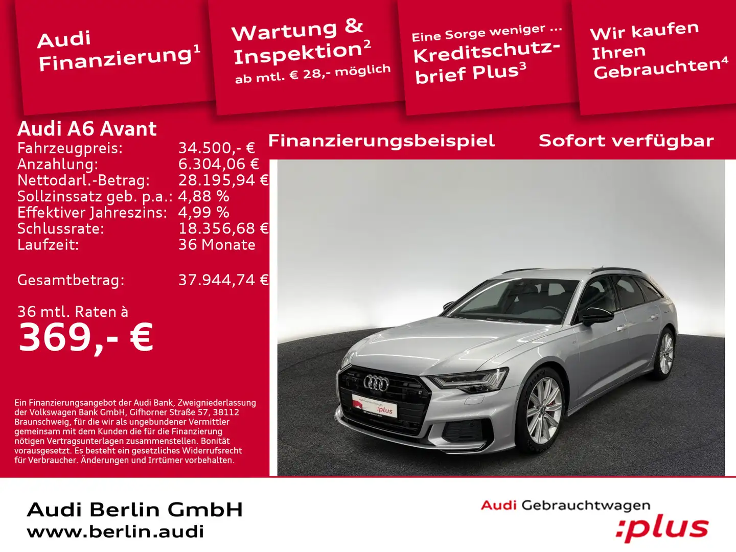 Audi A6 TFSI e Sport 55 e qu.S tr. MATRIX NAVI Silber - 1