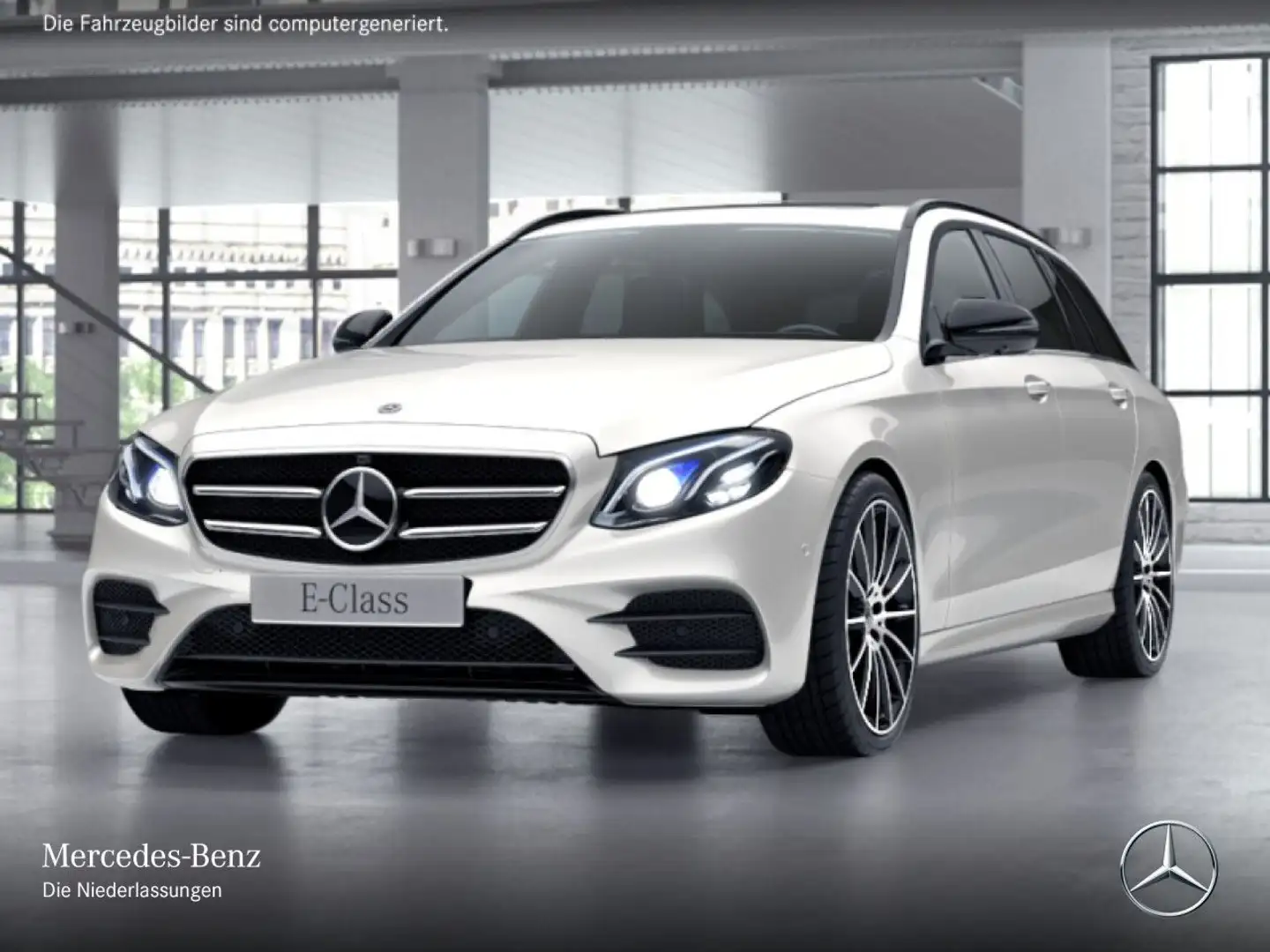 Mercedes-Benz E 400 d T 4M AMG+NIGHT+360+AHK+MULTIBEAM+STHZG+20" Weiß - 2
