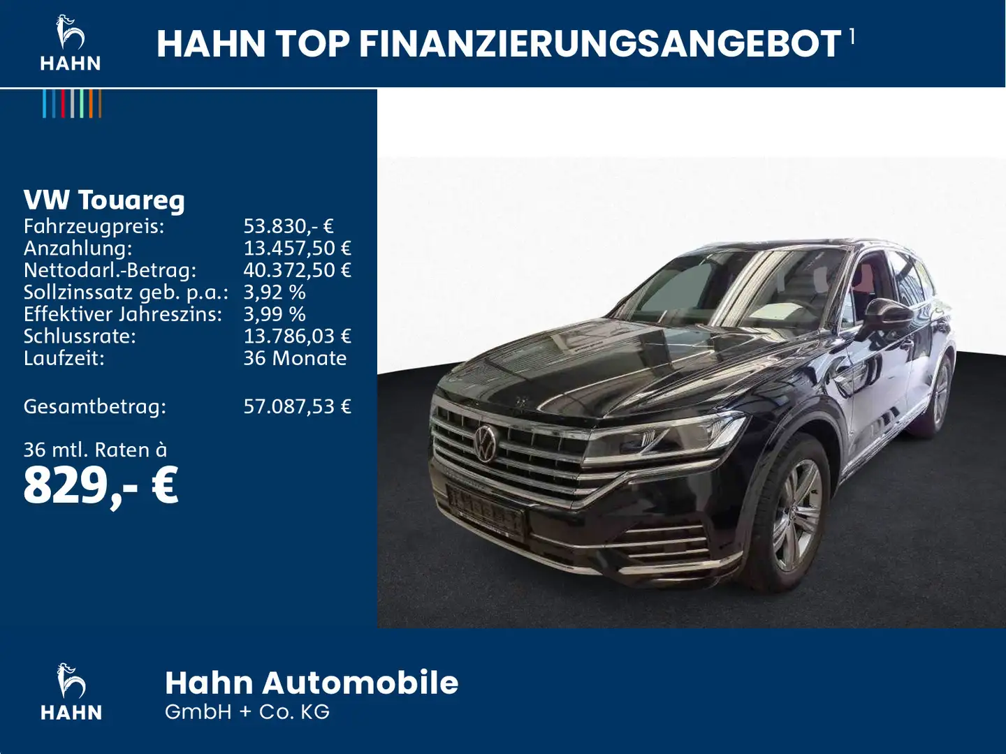 Volkswagen Touareg 3.0 TDI V6 4Mo Elegance Luft Standh AHK Schwarz - 2