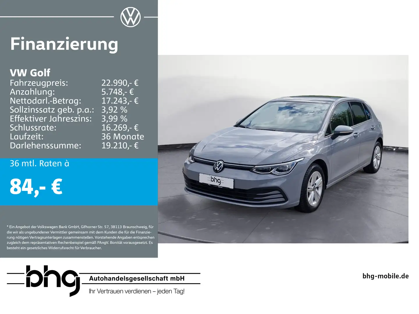 Volkswagen Golf 1.0 TSI OPF Life Grau - 1