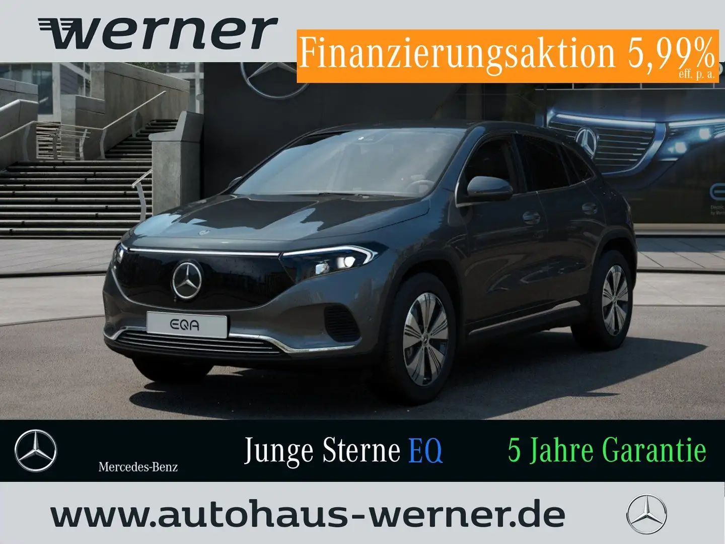 Mercedes-Benz EQA 300 4M PROG-ADVANCED FAP AHK 360° WDGLAS VZA Grau - 1