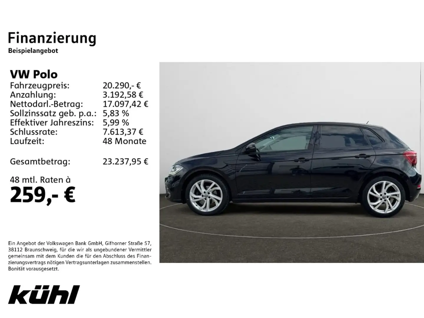 Volkswagen Polo VI 1.0 TSI DSG Style Navi,Pano,LM17 Schwarz - 2