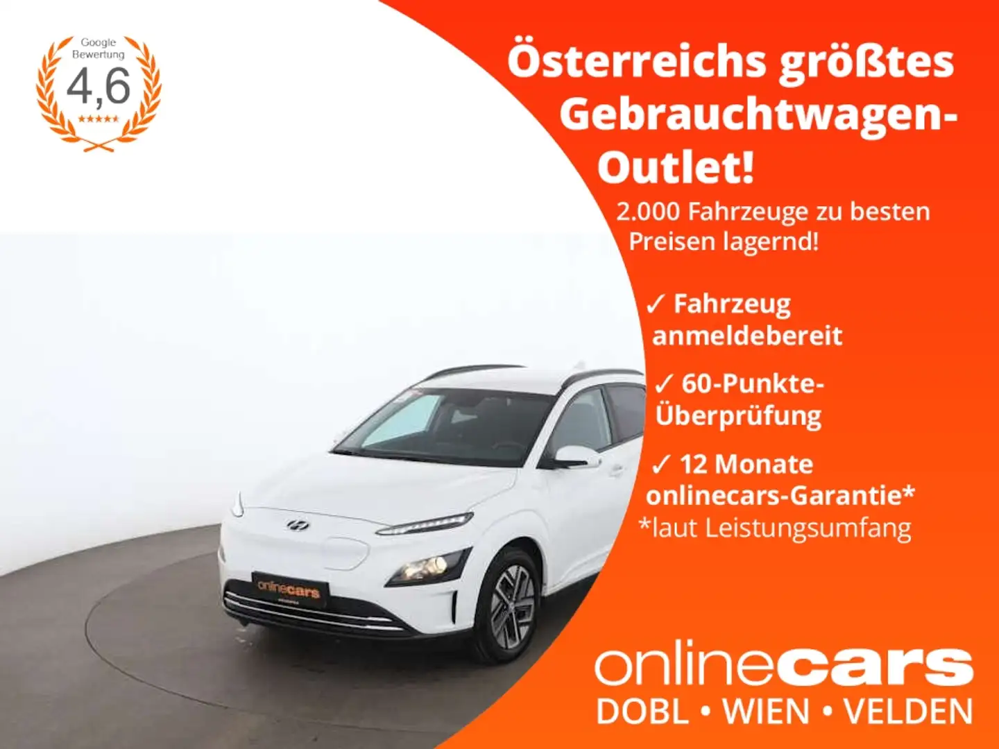 Hyundai KONA Elektro Edition 30+ 39kWH Aut WAERMEPUMPE Weiß - 1