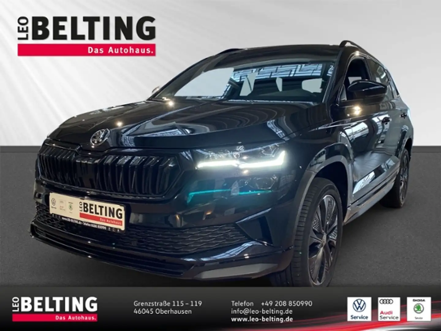 Skoda Karoq Sportline 1.5 TSI DSG Navi AHK Matrix Kessy Kamer Noir - 1