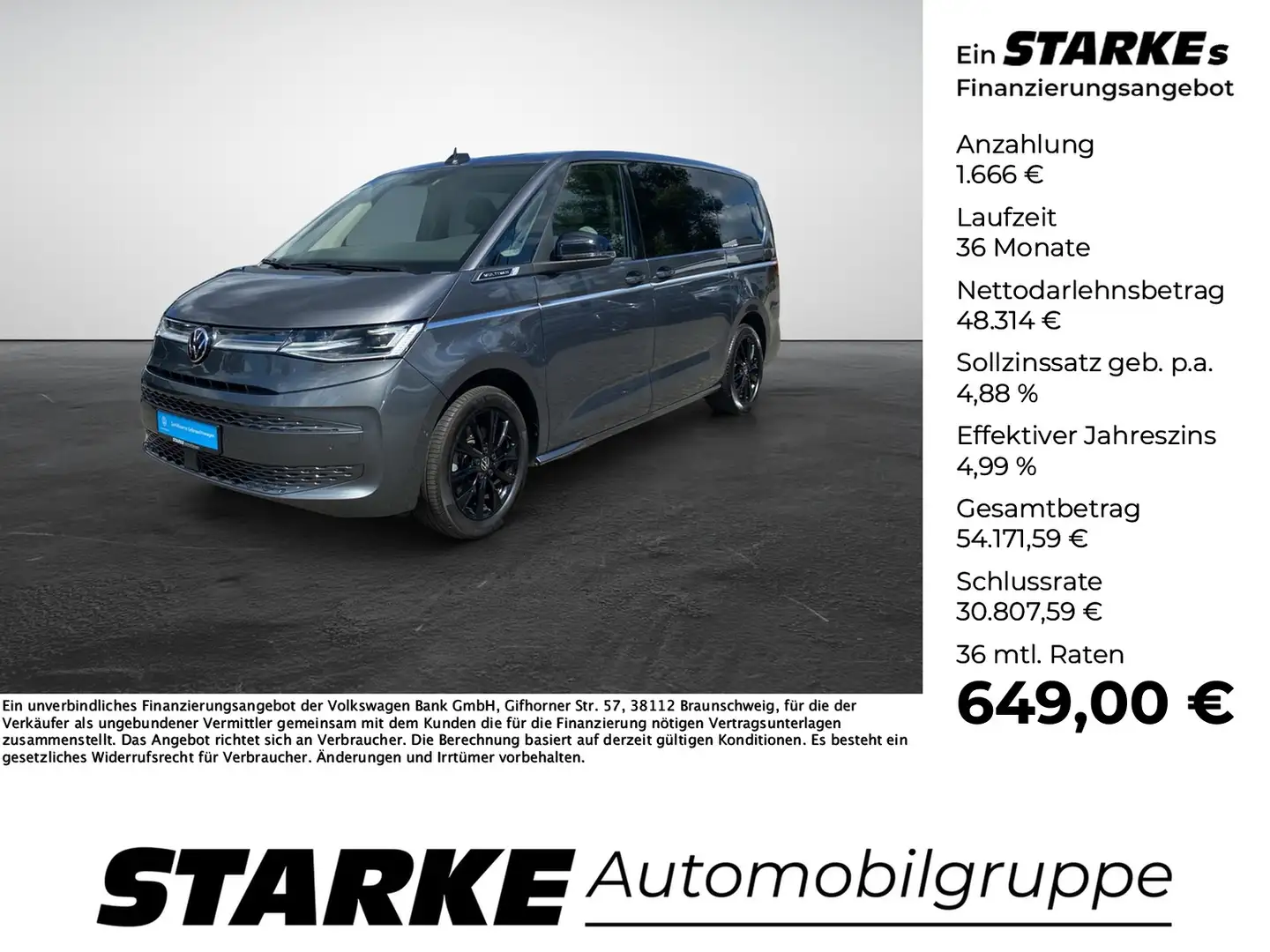 Volkswagen T7 Multivan 2.0 TDI DSG Style lang Grau - 1