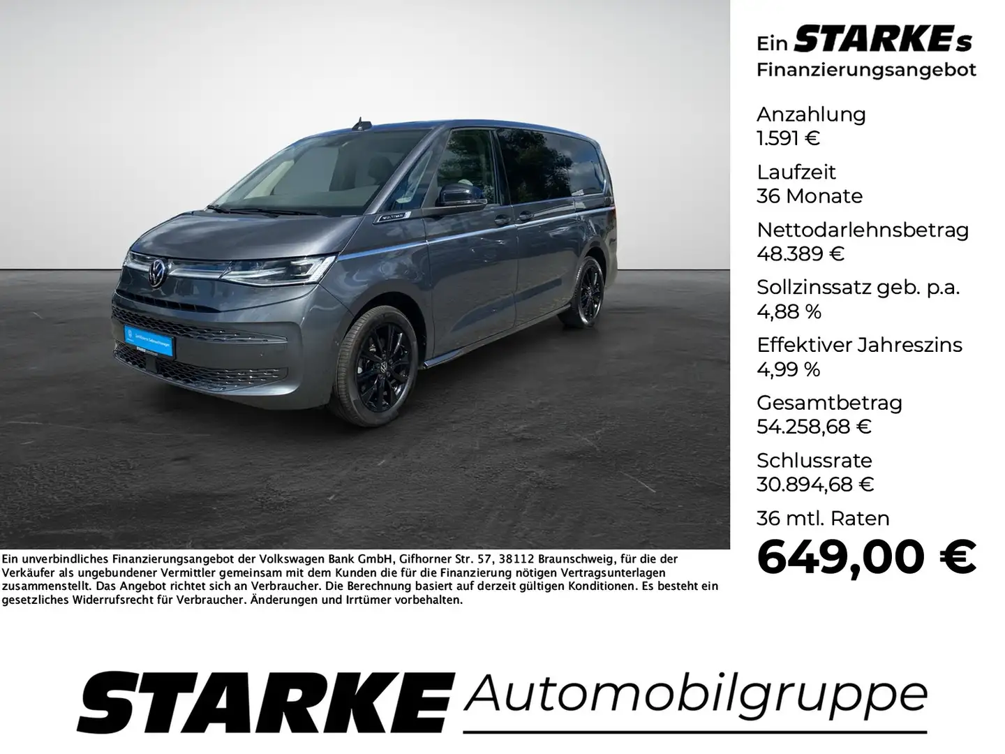 Volkswagen T7 Multivan 2.0 TDI DSG Style lang Gris - 1