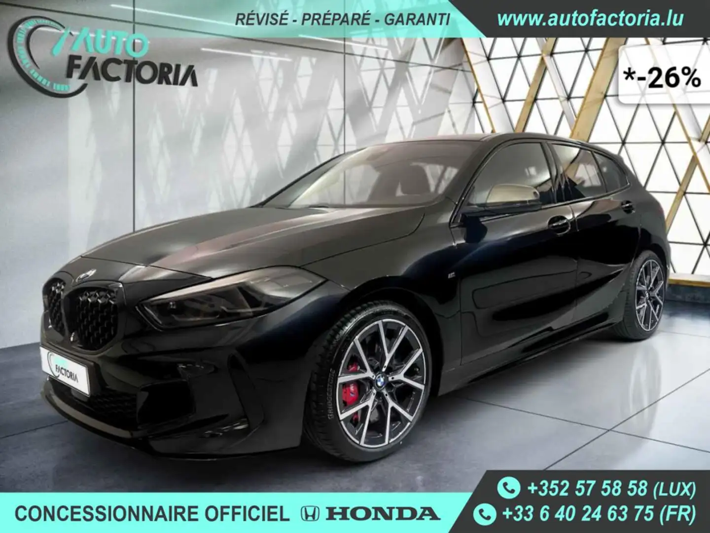 BMW 135 -26% M 135I 306cv BVA8 4x4 +GPS+CAM+FULL LED+Opts Noir - 1