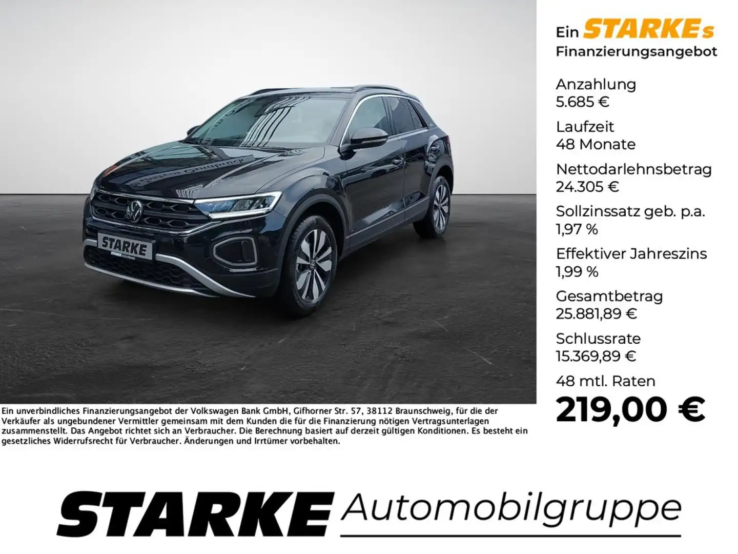 Volkswagen T-Roc 1.0 TSI Goal Schwarz - 1