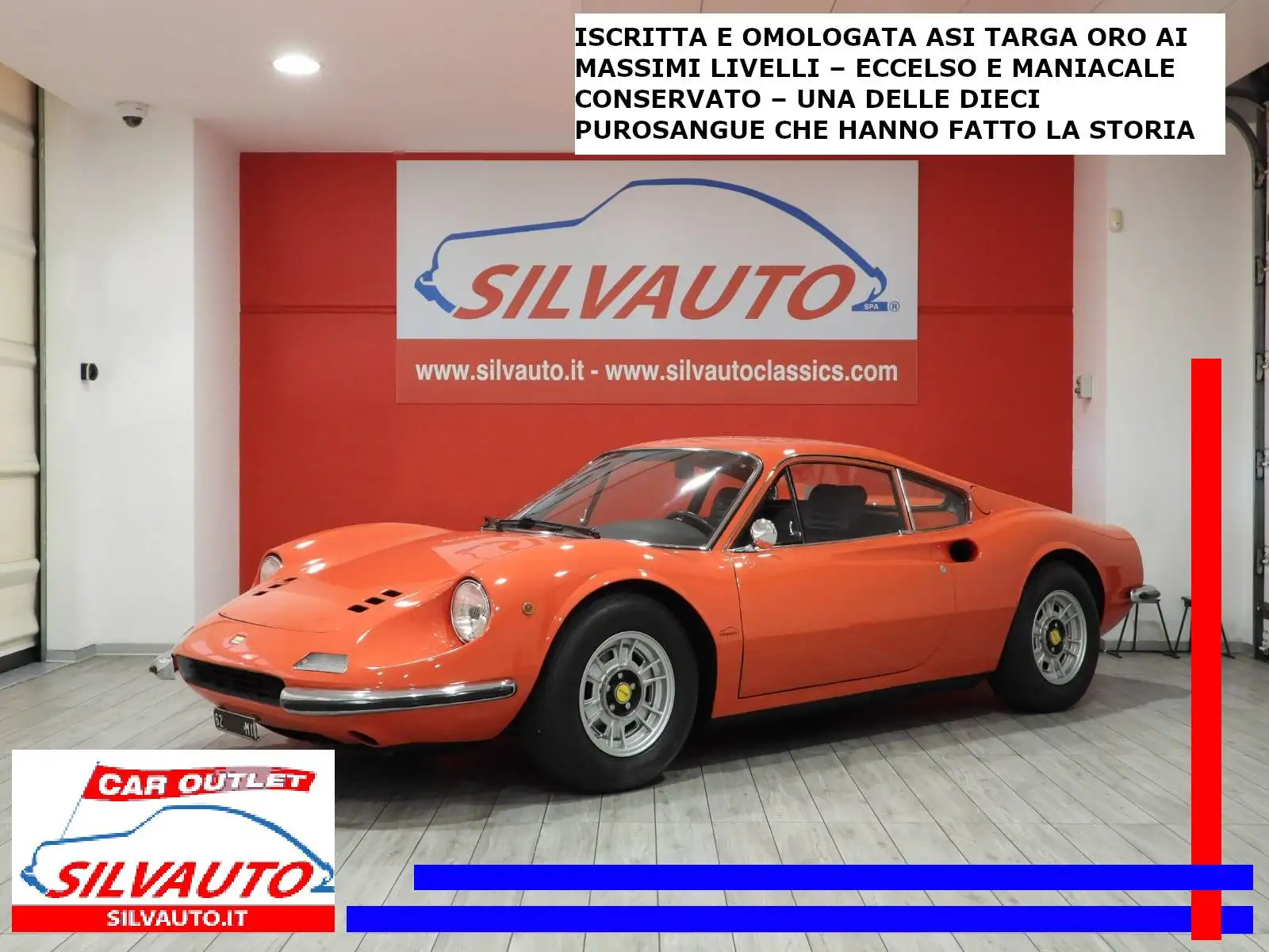 Ferrari FERRARI DINO 246 GT (1973) ISCRITTA E OMOLOGATA ASI TARGA ORO AI MASSIMI LIVELLI – ECCELSO E MANIACALE CONSERVATO