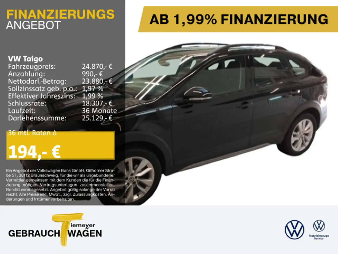 Volkswagen Taigo 1.5 TSI DSG LIFE LM17 SITZH KAMERA CLIMATR Schwarz - 1