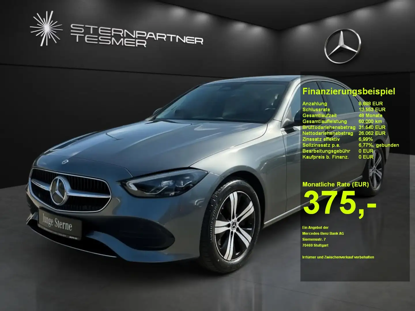 Mercedes-Benz C 220 d Avantgarde Mbux AHK Kamera Tempomat LED Grau - 1