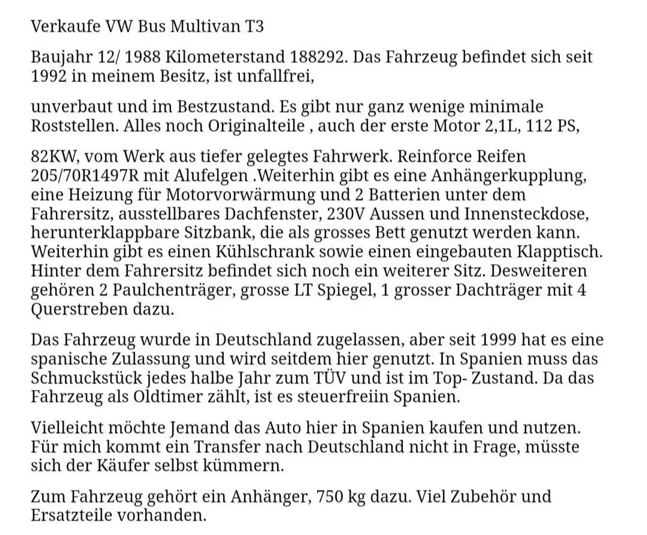 Volkswagen T3 Multivan 253 SA2 - 1