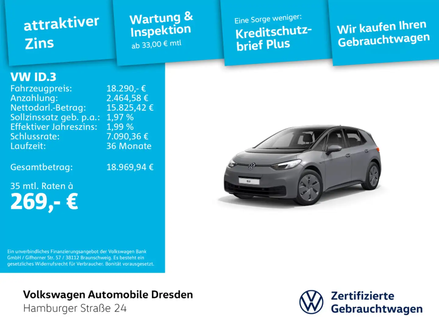 Volkswagen ID.3 Pro Grau - 1