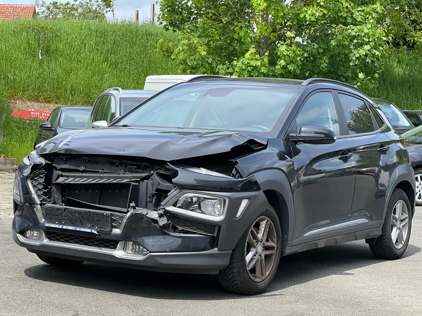 Hyundai KONA 1.0 T-GDi* voiture démarre*Accidenté* export, Noir - 2