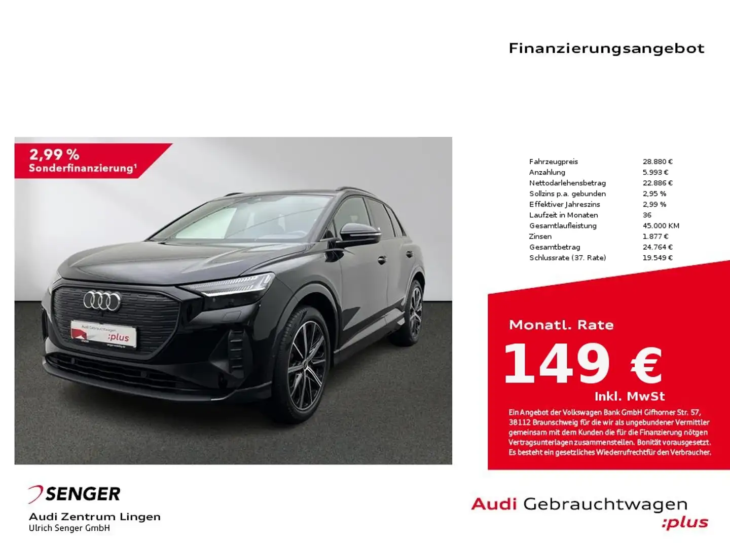 Audi Q4 e-tron 35 MMI Matrix ACC Assistenz-Paket pro Schwarz - 1