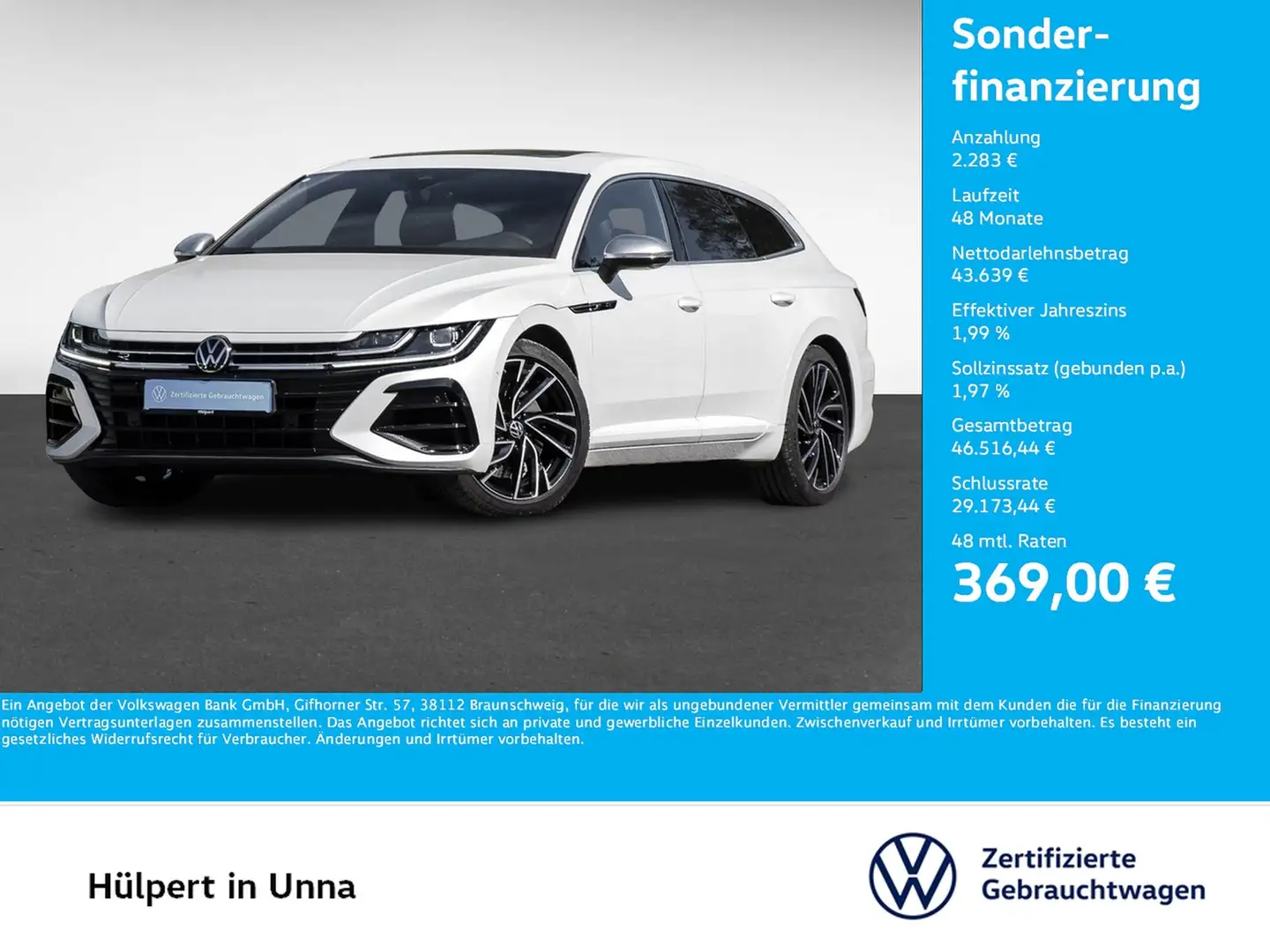 Volkswagen Arteon Shooting Brake 2.0 R 4X4 AHK 360°CAM LM20 Weiß - 1
