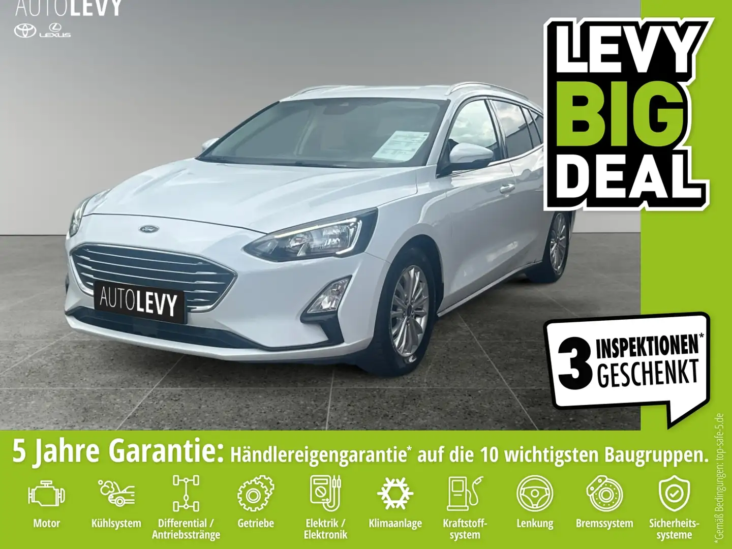 Ford Focus Turnier 1.0 EcoBoost Titanium +SpurH+Klima+ Bílá - 1