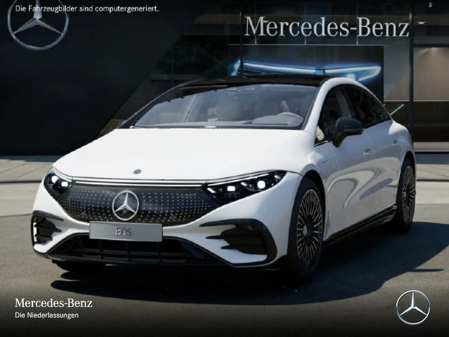 Mercedes-Benz EQS 580 4MATIC AMG Fahrass Fondent Pano Burmester Weiß - 2