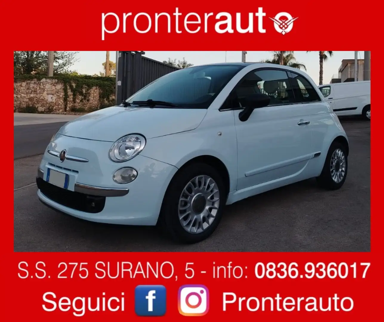 Fiat 500 1.3 Mjt Lounge 75cv Blanc - 1