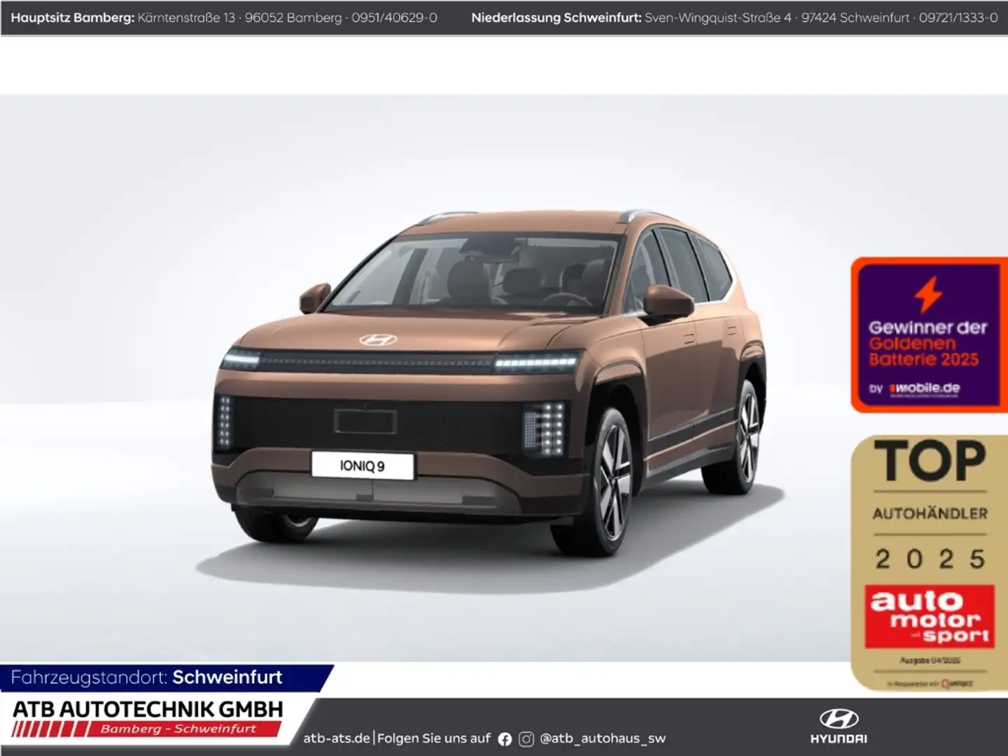 Hyundai IONIQ 9 TECHNIQ 110 kWh Heckantrieb HUD Navi Memory Sitze Hnědá - 1