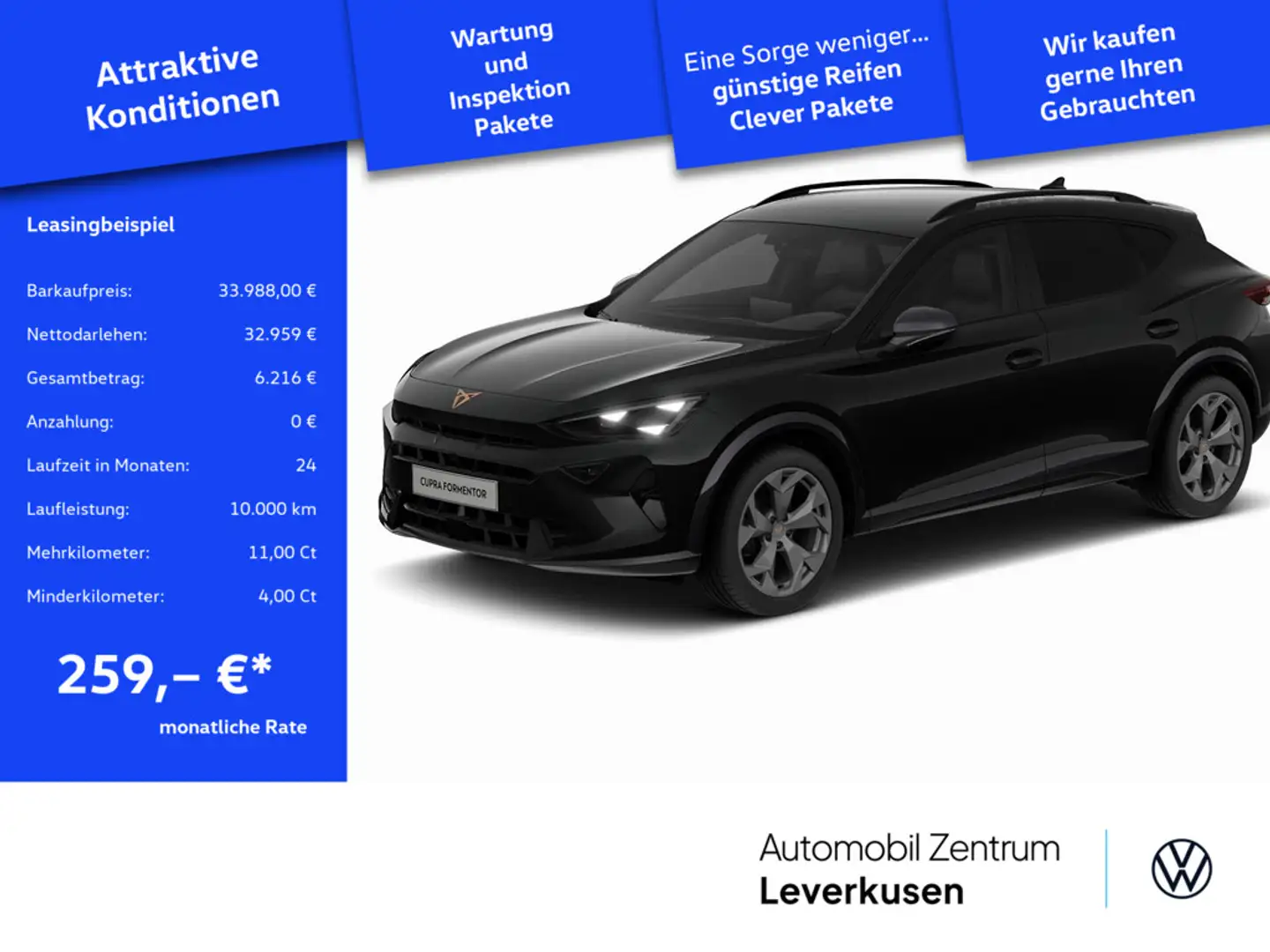 CUPRA Formentor TDI 2.0 TDI 110 kW FACEL. LED 360° Schwarz - 1