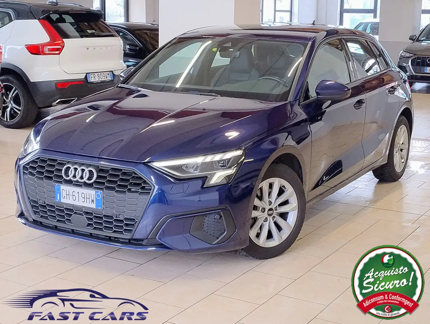 Audi A3 SPB 2.0 tdi S line PACK LUCI - SEDILI SPORTIVI Blu/Azzurro - 1