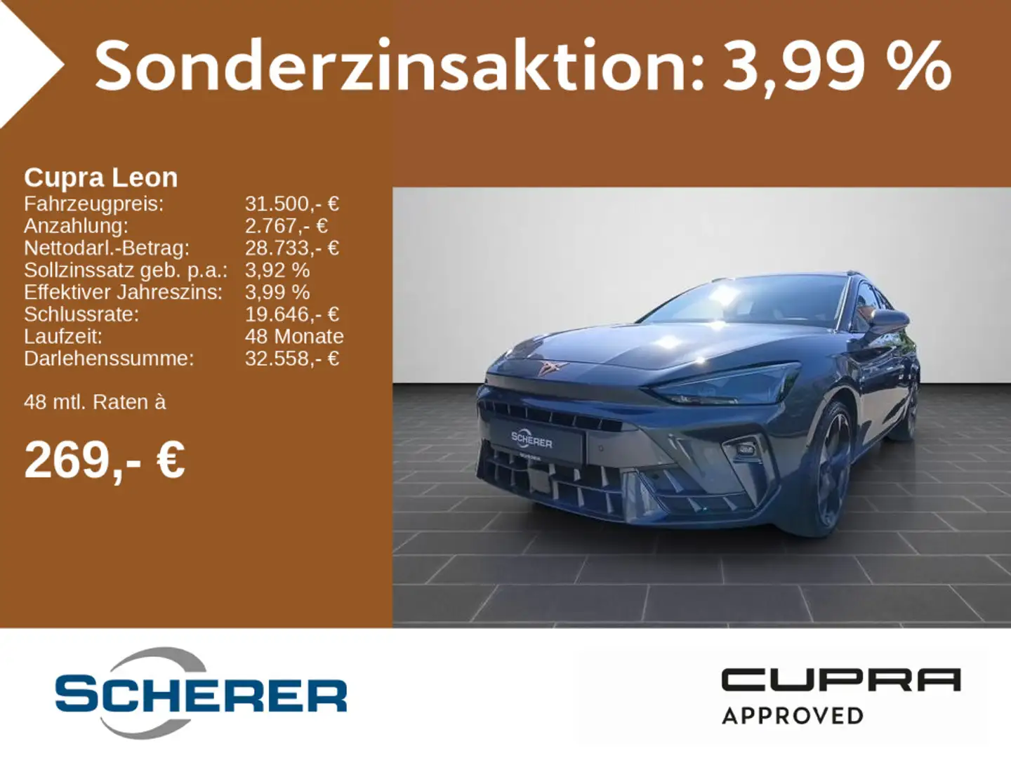 CUPRA Leon Sportstourer 1.5 eTSI DSG NEUES MODELL NAVI Grijs - 1