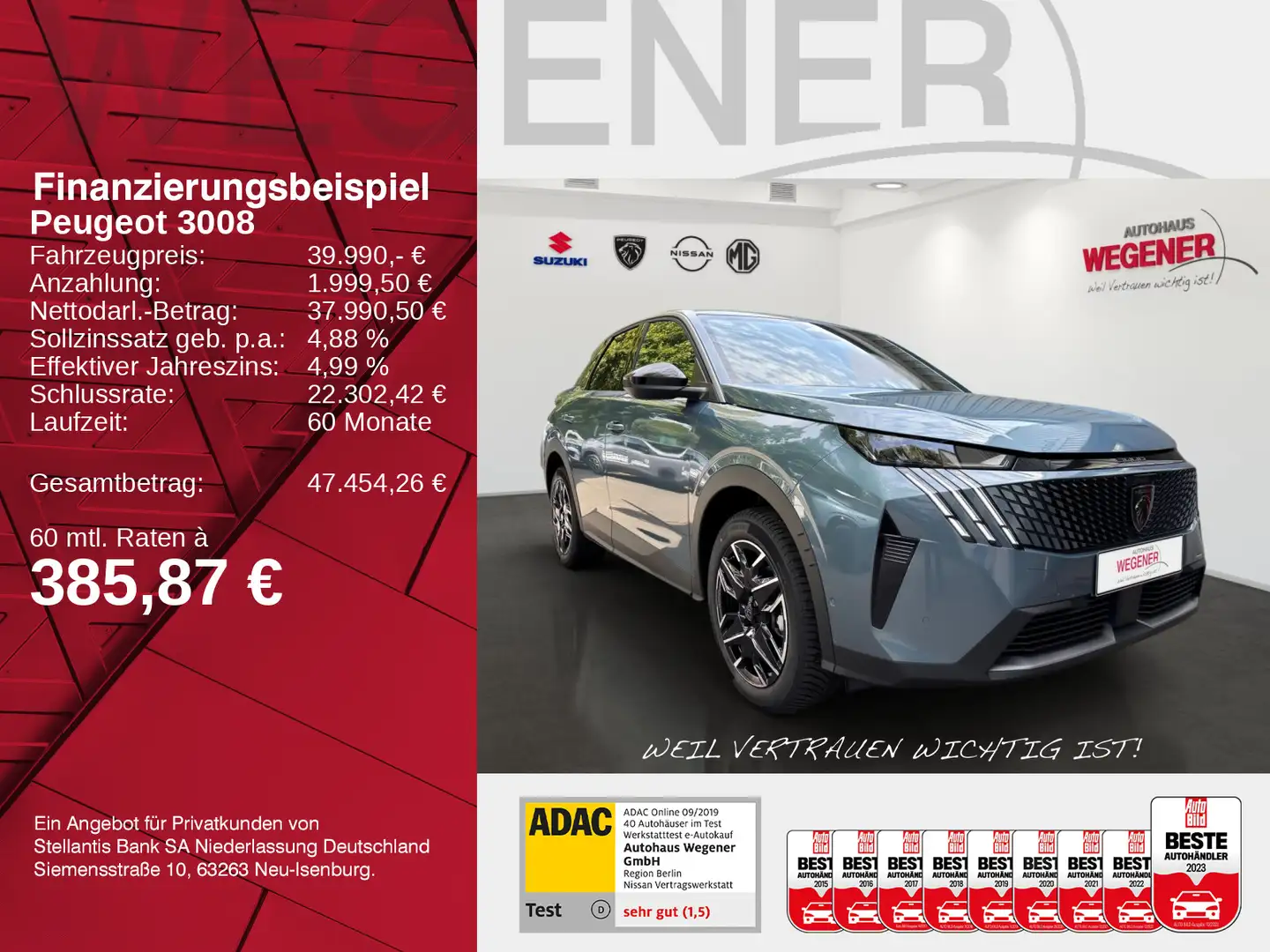 Peugeot 3008 Allure HYBRID 145 e-DSC6 *Kamera*SHZ* Bleu - 2